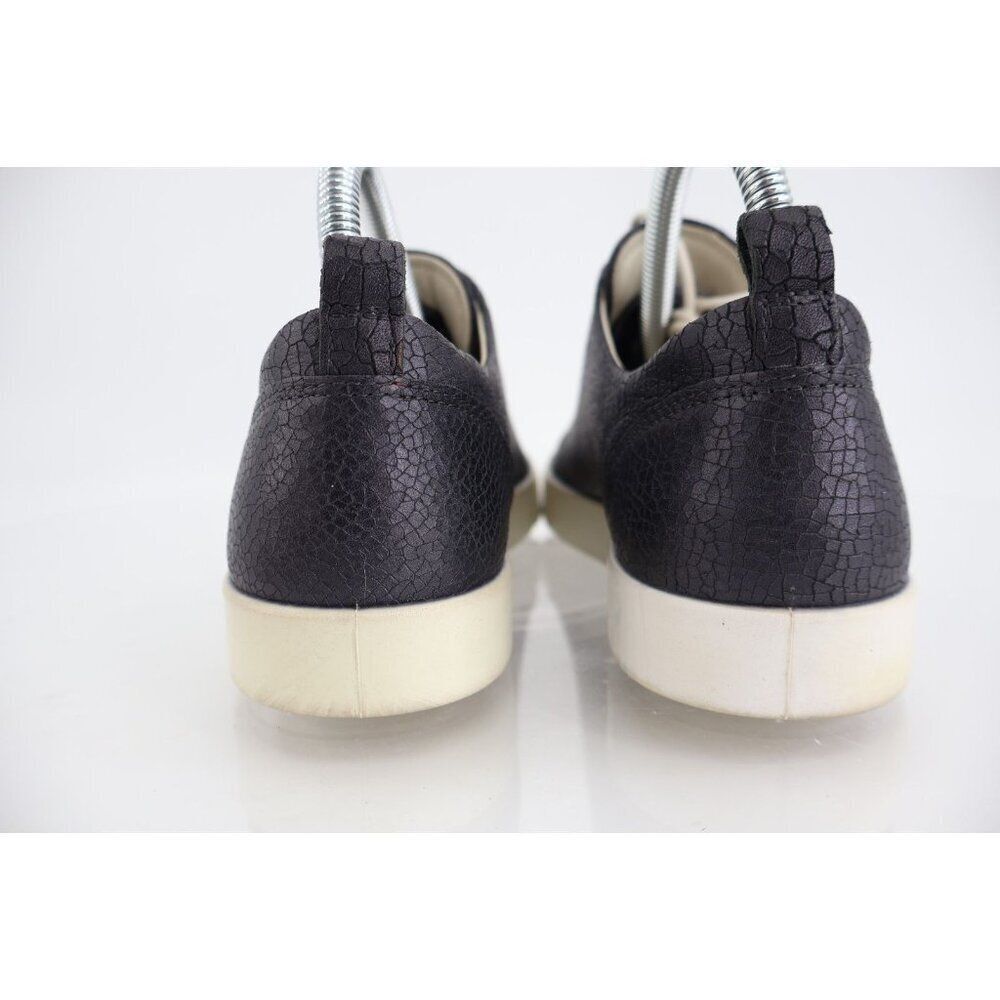 Ecco Women's Soft Sneaker Size 9 Casual Shoe Textured Blue Leather Crackle - Picture 6 of 14